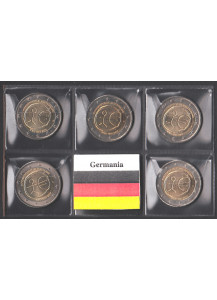 2009 - 2 euro GERMANIA Unione Economica e Monetaria 5  Zecche Fdc